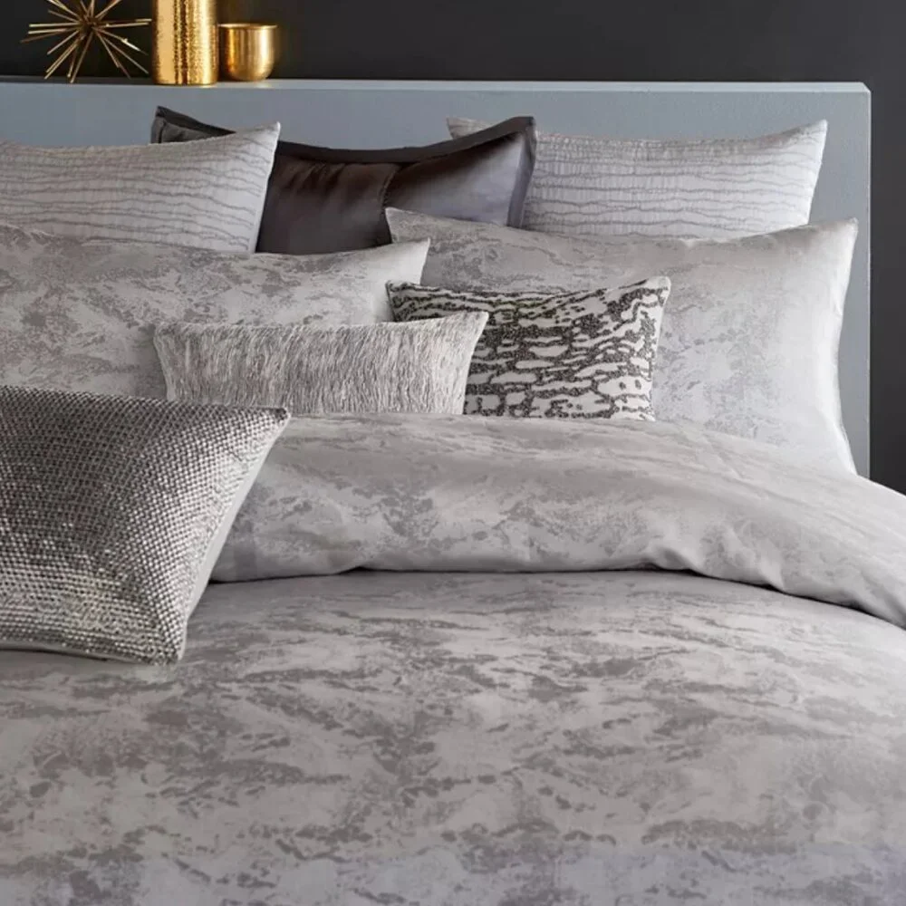 Donna Karan Collection Luna Jacquard Weave King Pillow Sham Platinum